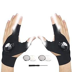 LOUISWARE LED Flashlight Gloves, Unique Gift for