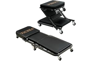 TICSEA 【𝟐𝟎𝟐𝟒 𝑼𝒑𝒈𝒓𝒂𝒅𝒆】 Mechanic Creeper 36" Z-Creeper Seat 2 in 1 Foldable Creepers Automotive 300 lbs Capacity, Low Profile Creeper with 6 pcs Wheels