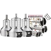 Lumberjack Tools Tenon Cutter Kit for Log Furniture, 1" &amp; 1.5" &amp; 2" Cutters &amp; Forstner Bits, Pro Series Aluminum, 1/2" Shank, Dual Blades Create a Radius Shoulder Profile, Made in USA