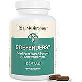 Real Mushrooms 5 Defenders - Adaptogenic Mushrooms Complex with Chaga, Reishi, Turkey Tail, Maitake & Shiitake for Wellness Support - Mushroom Beta Glucan Capsules - 90 Count