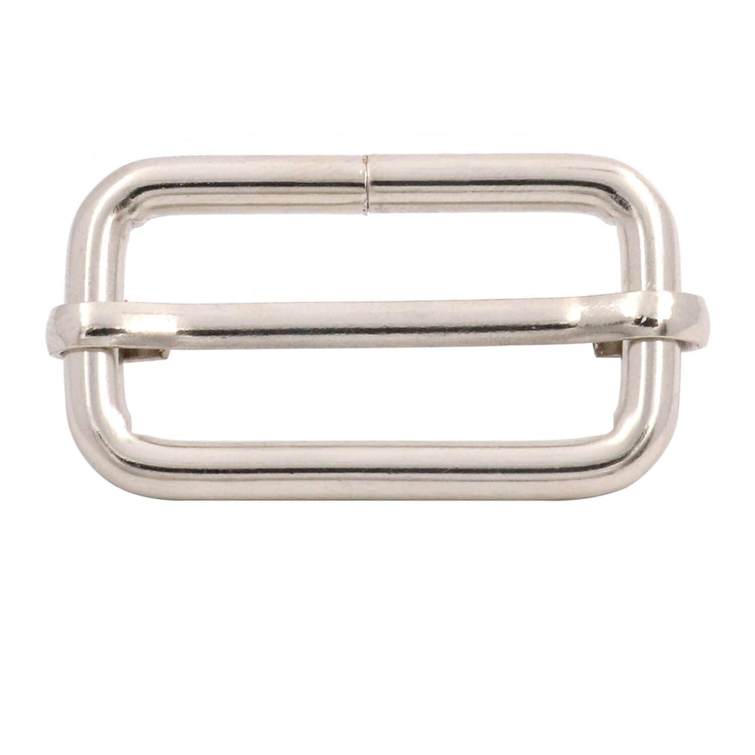 Wuuycoky Silvery 1.5" Inner Length Metal Filament Sliding Bar Tri-Glides Wire-Formed Roller Pin Buckles Slider Pack of 15