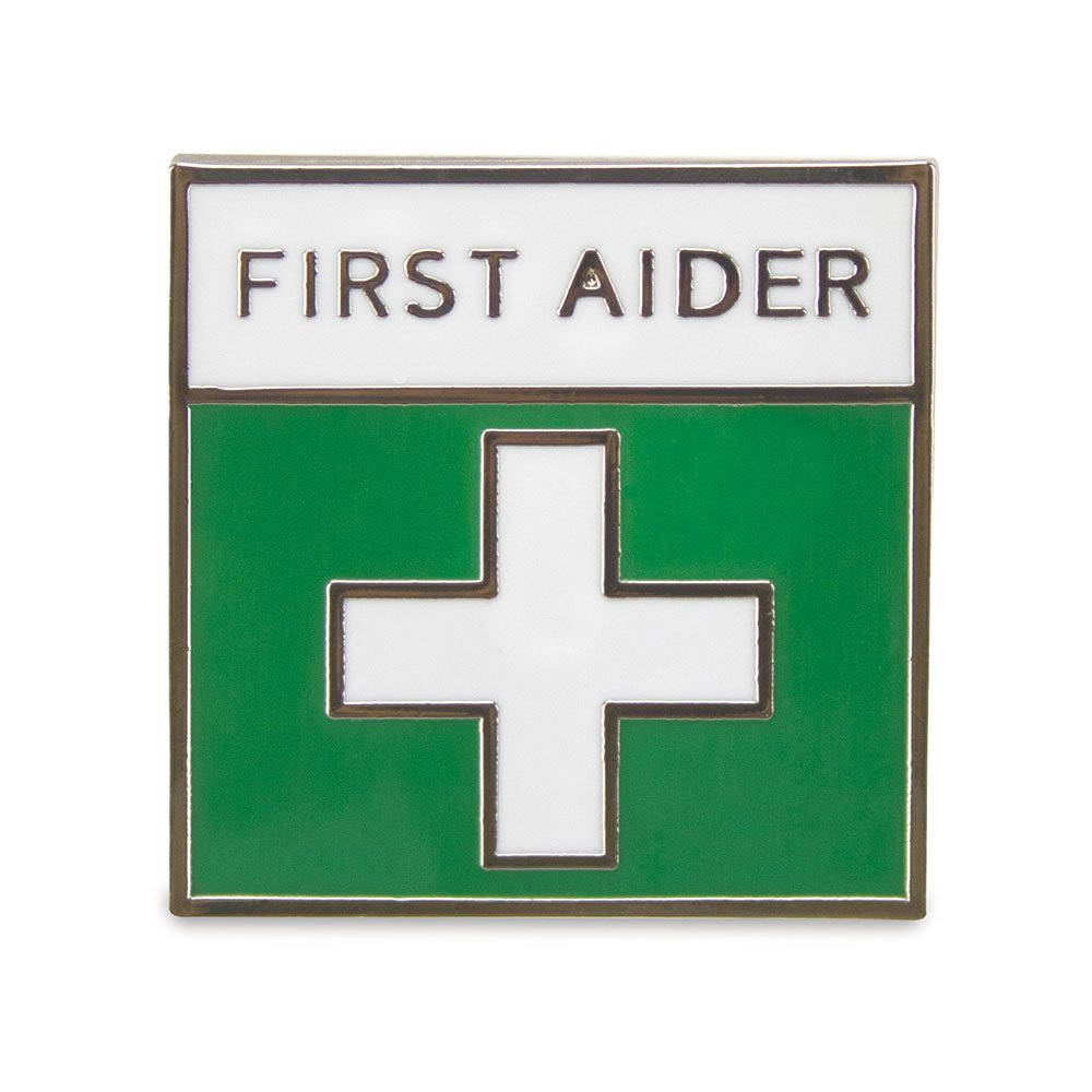 RELIANCE MEDICAL 5205 Metal First Aider Badge for Recognizing Qualified Employees with The Most Recent Graphical Symbols and Locking Brooch Pin Fastener, 2.5 Cm X 2.5 Cm (Pack of 10)