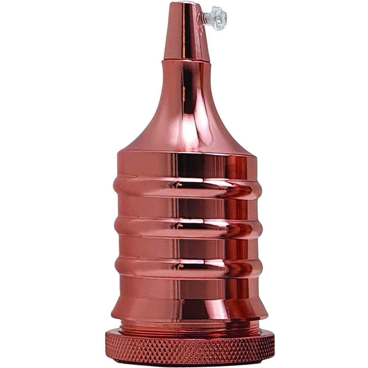LEDSone E27 Vintage Solid Bulb Socket Ceramics Lamp Rose Gold Holder Edison Screw Light Bulb Socket Adapter Ideal for Vintage Edison Filament Bulbs Antique metal