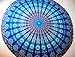 Folkulture Oceanic Aura Round Beach Blanket or Bohemian Mandala Tapestry, Circle Yoga Mat for Meditation, Hippie Tablecloth, Mandala Rug or Boho Home Decor - 72 Inches, Blue