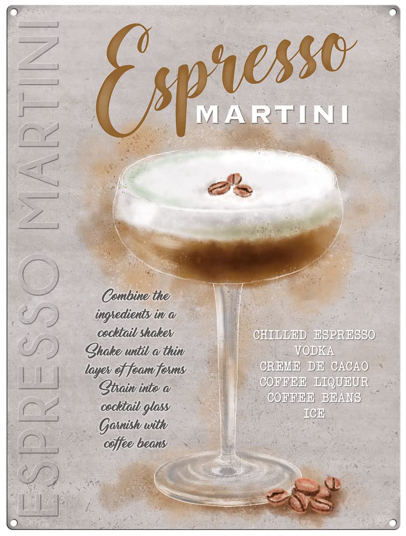 Small (150 x 200mm) Metal Sign - Espresso Martini Cocktail
