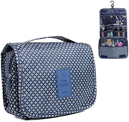 Hanging Toiletry Bag, SHUKUNA Travel Makeup Cosmetic Bag Large Capacity Waterproof Travel Hanging Organizer Bag for Women Girls (Star Deep Blue)