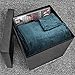 Sorbus Storage Ottoman Bench – Collapsible/Folding Bench Chest with Cover – Perfect Toy and Shoe Chest, Hope Chest, Pouffe Ottoman, Seat, Foot Rest, – Contemporary Faux Suede (Gray)