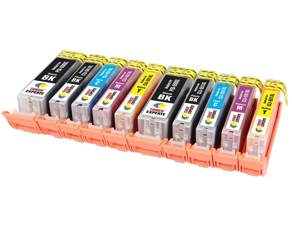 TONER EXPERTE PGI-550XL CLI-551XL 10 XL (2 SETS) Compatible Ink Cartridges for PIXMA iP7250 iP8750 iX6850 MX925 MX725 MG5650 MG6350 MG6450 MG6650 MG5550 MG5450 MG7150 MG7550 | High Capacity