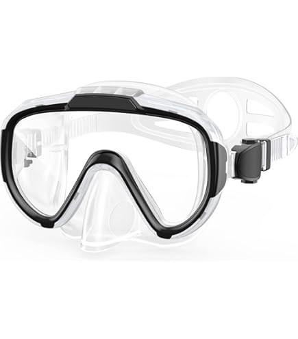 Aegend Snorkel Mask With Nose Cover - Panoramic 180° View Anti-Fog Swim Goggles With Adjustable Knitted Strap