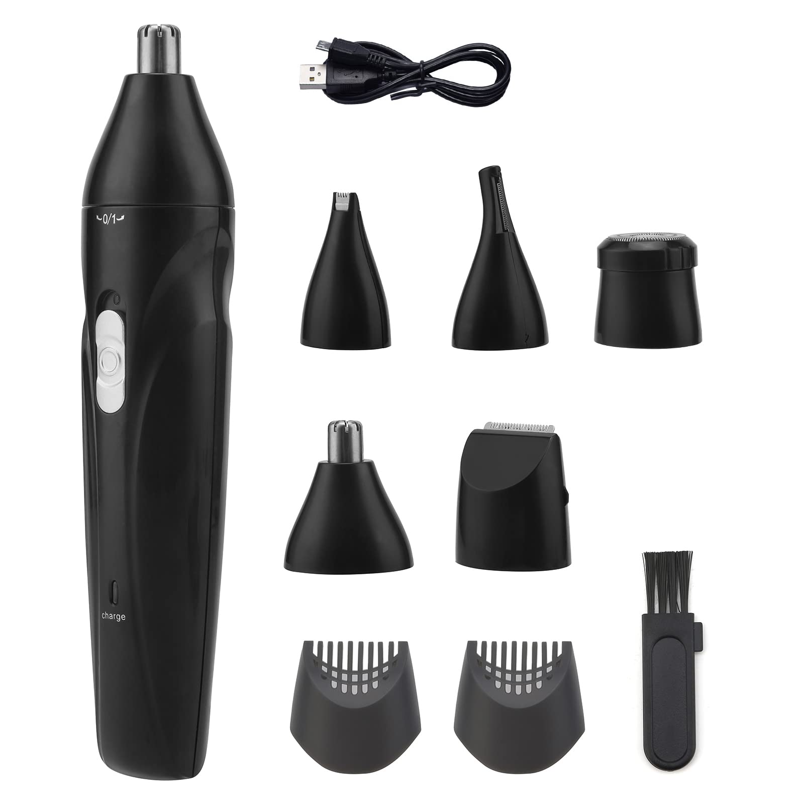 LASIEYO Nose Hair Trimmer 5-in-1 USB Rechargeable Trimmer Men's Hair Remover, Professional Beard Trimmer & Long Hair Trimmer, Multifunctional Body Hair Trimmer with Ear Hair Trimmer, Eyebrow Trimmer