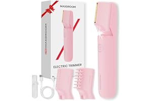 MAXGROOM Electric Razor for Women Pubic Hair - Painless Body Trimmer with LED Light & IPX7 Waterproof, Gentle Bikini Hair Removal for Intimate Area Legs & Armpits (Pink)