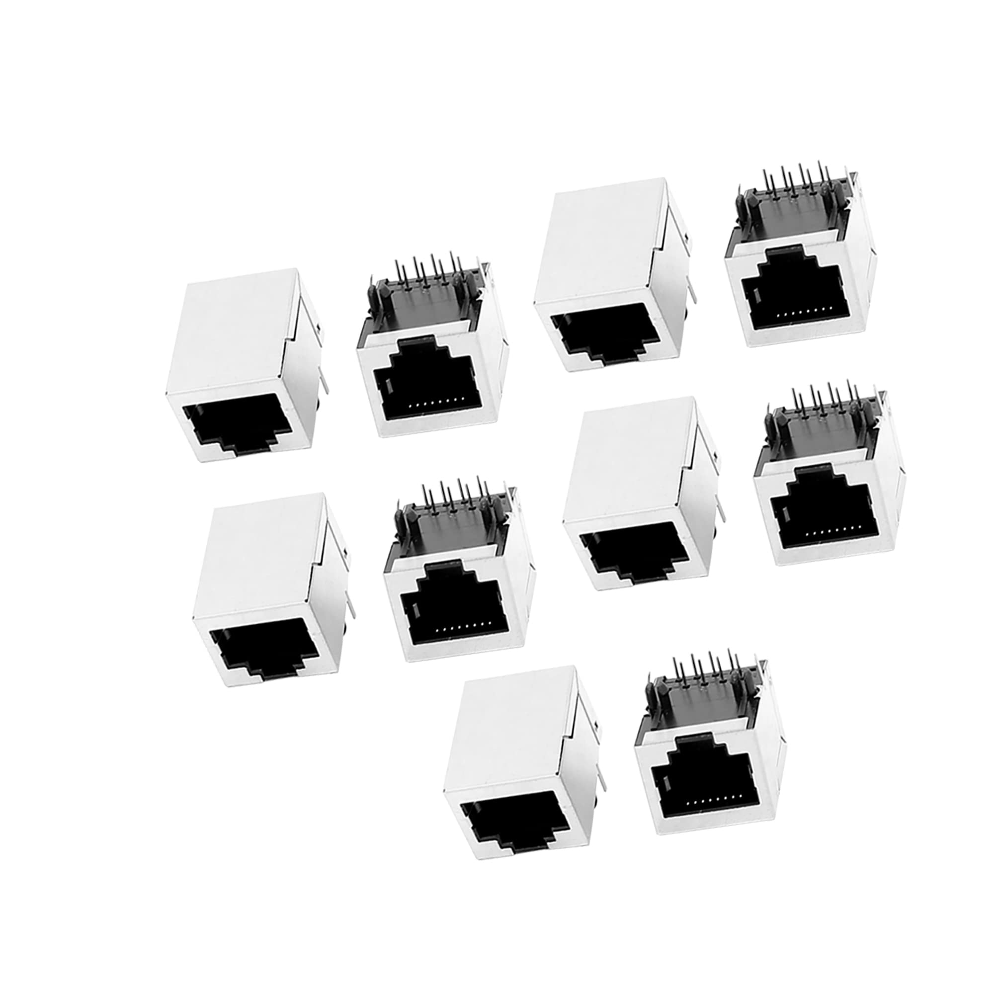 A ABSOPRO Mount Socket Network Connectors RJ45 Jack 8P8C PCB (Set of 10)