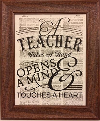 A Teacher Holds A Hand Quote Dictionary Book Page Artwork Print Picture Poster Home Office Bedroom Nursery Kitchen Wall Decor - unframed
