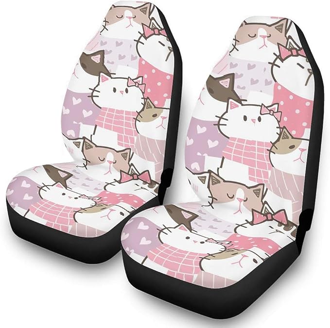 Pink Cats Seat Cover for Cars Comfortable Cats Front Seat