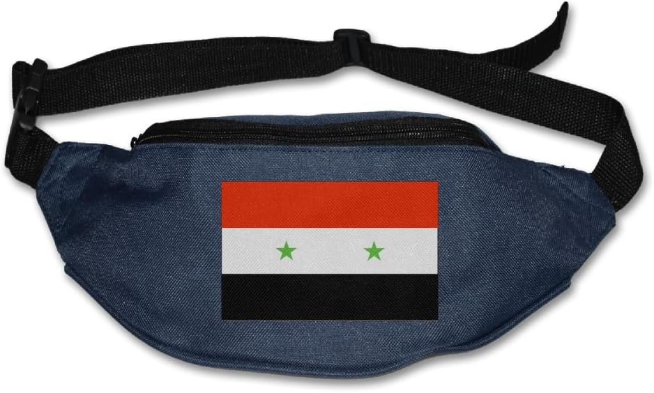 COJOP Syria Flag Adjustable Belt Waist Pack Waist Bag Running Pack Cycling For Men Women