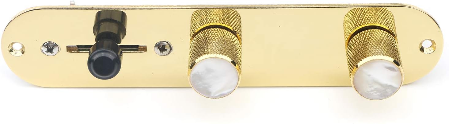 Unxuey Guitar Gold 3 Way Fully Loaded Control Plate Prewired Loaded Switch Wiring Harness Knobs for Fender Tele Telecaster Electric Guitar - Image 4