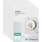 Cricut Vinyl Sticker Paper (50 White Sheets, 8.5x11) | Printable Stickers For Inket Printer - Compatible with Cricut Maker, Explore, &amp; Joy Xtra Machines