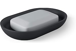 Umbra Junip Soap Holder, Modern Oval Soap Dish for The Bathroom, Black