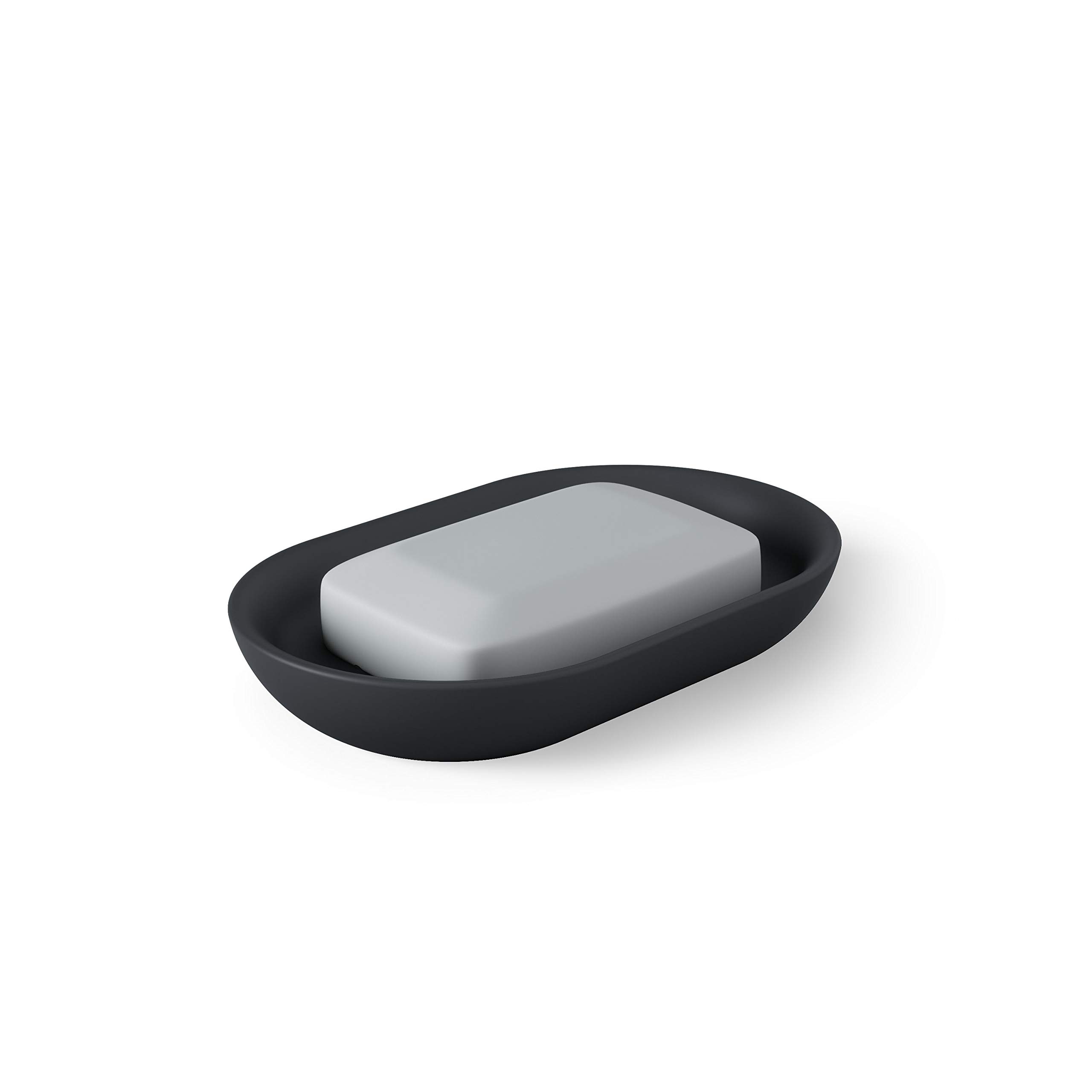 Umbra Junip Soap Holder, Modern Oval Soap Dish for the Bathroom, Black