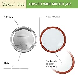 Dalzom® 72Pcs Canning Lids Wide Mouth, Premium
