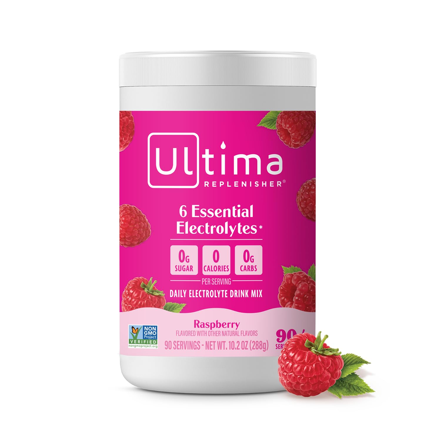 Ultima Replenisher Electrolyte Powder, Raspberry, 288g