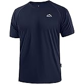 Pudolla Men's Rashguard Swim Shirts Short Sleeve UPF 50+ Sun Protection SPF Quick Dry Lightweight Water Fishing Beach Shirt