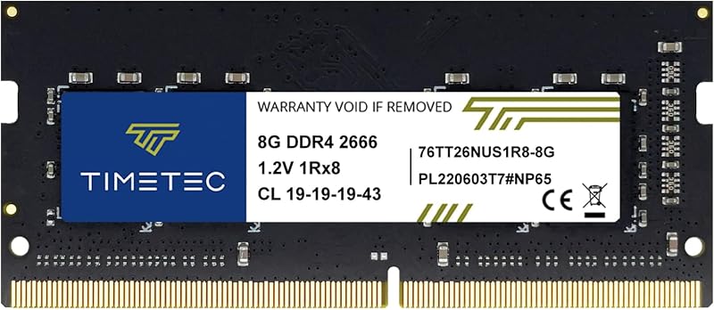 Timetec 8GB DDR4 2666MHz SODIMM PC4-21300 260-Pin Laptop RAM 1.2V CL19