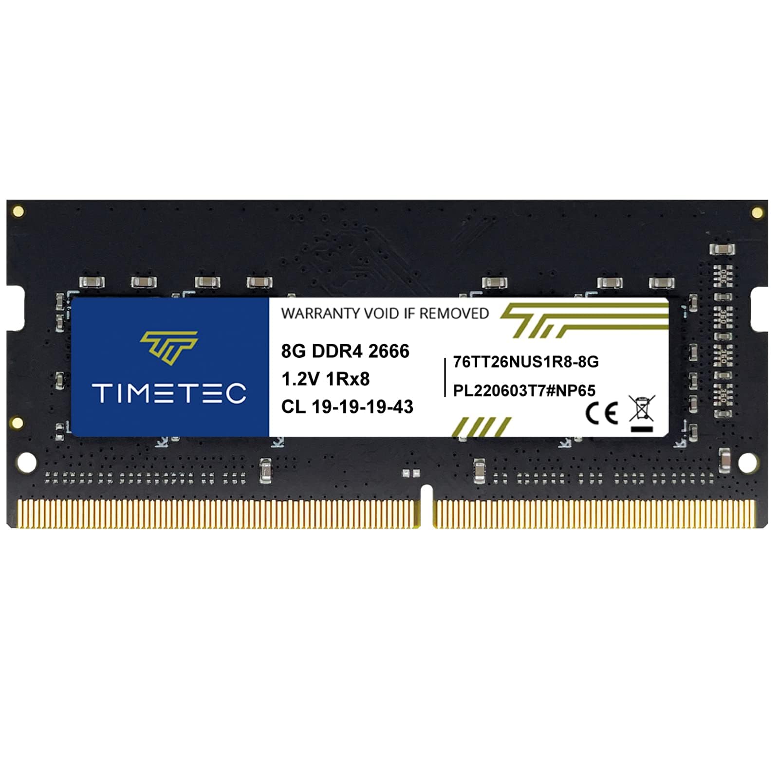Timetec 8GB DDR4 2666MHz (PC4-2666V) PC4-21300 SODIMM Laptop RAM – 260-Pin 1.2V CL19 Non-ECC Unbuffered Memory Module for Laptop, Notebook, Mini PC, All-in-One