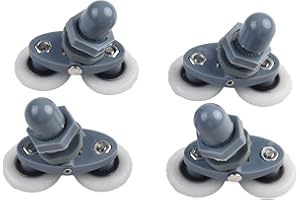 4-Pack Twin Bottom Shower Door Rollers for Sliding Glass Doors – Nylon & Stainless Steel Wheels with Brass Bearings, 19/23/25