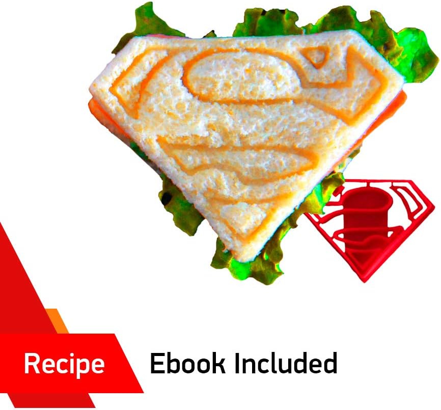 Superhero Mini Sandwiches - Cookies Cutters Fun Set. Perfect for Making Cookies, Mini Sandwiches, Shapped Cheese, Fruits, Ham and Bologna (e. Superman)