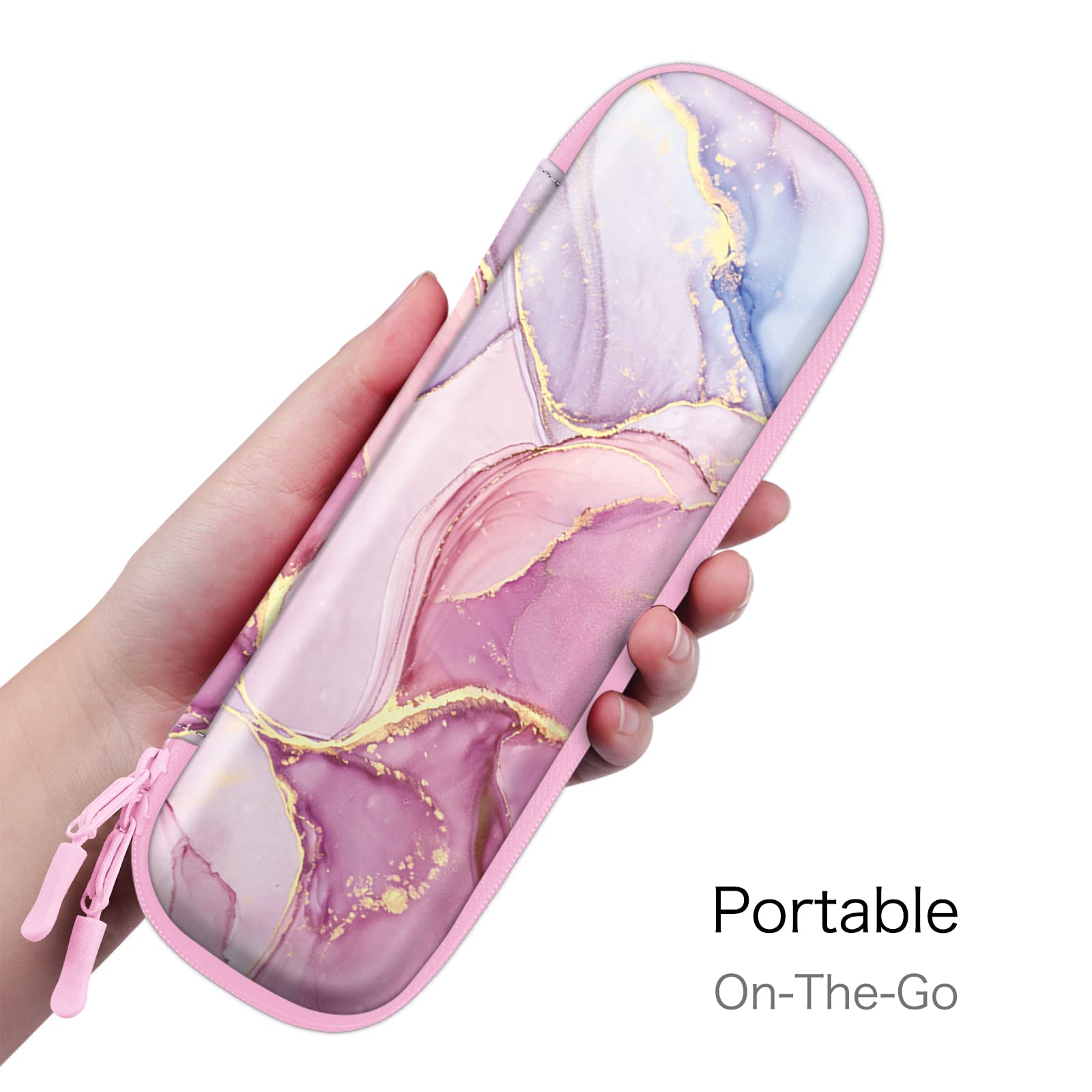 Fintie Holder Case for Apple Pencil Pro, Apple Pencil (USB-C / 1st / 2nd Generation), PU Leather Carrying Bag Sleeve Compatible with Pen, USB Cable, Samsung Stylus, Dreamy Marble