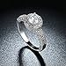 FENDINA Womens Wedding Engagement Ring Classic Solitaire Eternity Love Promise Rings for Her Anniversary Gift Bands - 18K White Gold Plated & CZ Crystal - 8