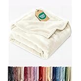 Ultra Soft Fleece Blanket King Size - Flannel Fleece Luxury King Blanket - Lightweight for Couch Bed Chair - Thick, Warm and Breathable - All Season Cozy Fuzzy, Anti-Static Microplush Bedding, Ivory