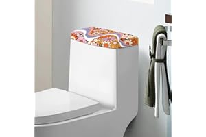 Fuojuvelie Toilet Tank Cover Hippie Flower Toilet Tank Lid Protector Cover Bathroom Decor Absorbent Tank Top Cover Universal Fits Toilet Cover