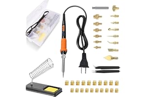 Mintion 90W Digital Soldering Iron Heat Set Insert Tool with Extra Soldering Tips, Heat Set Insert Tips, and Threaded Inserts Heat Insert Brass Nuts