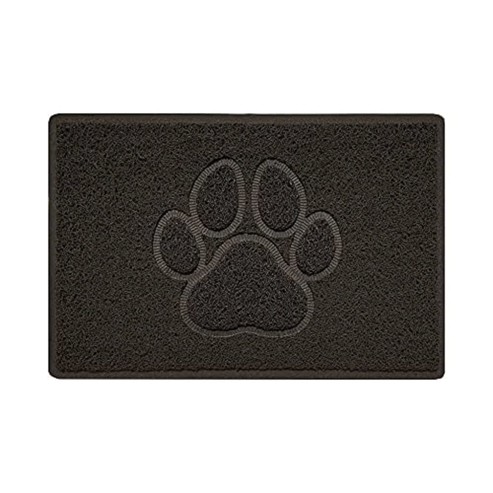 Nicoman Paw Embossed Shape Outdoor Only Dirt-Trapper Door Mat Washable Barrier Heavy Duty Doormat - (Drainage Open-Back, Small, Brown, 60 x 40cm)