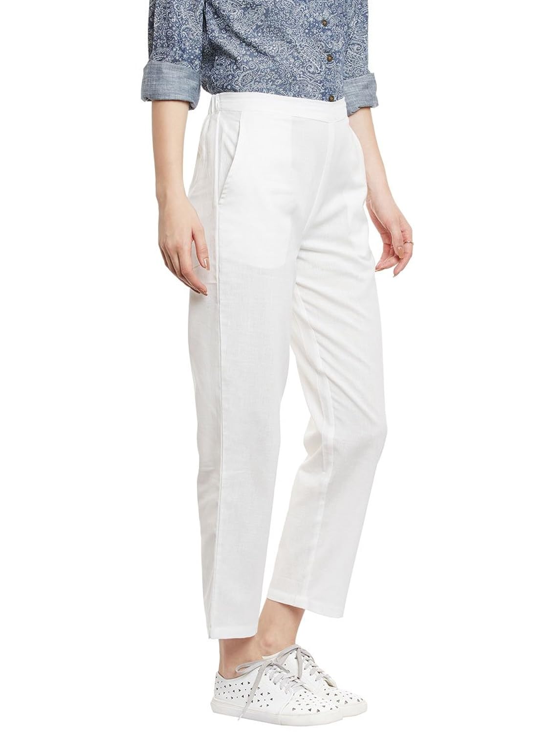 bohobi women's solid linen harem pants