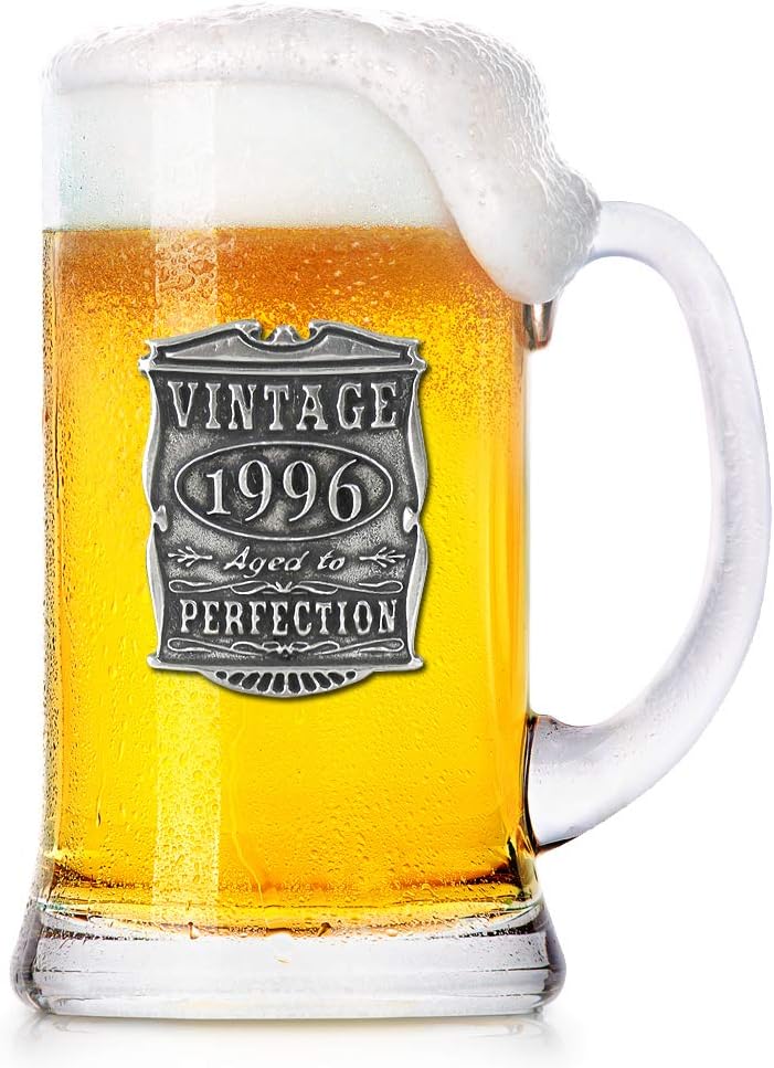 English Pewter Company 1 Pint Vintage Years 2000 25th Birthday or Anniversary Beer Mug Glass Tankard