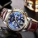 LIGE Watches Mens Fashion Sports Waterproof Analog Quartz Watch Men Luxury Business Chronograph Leather Wristwatch (Leather Blue)