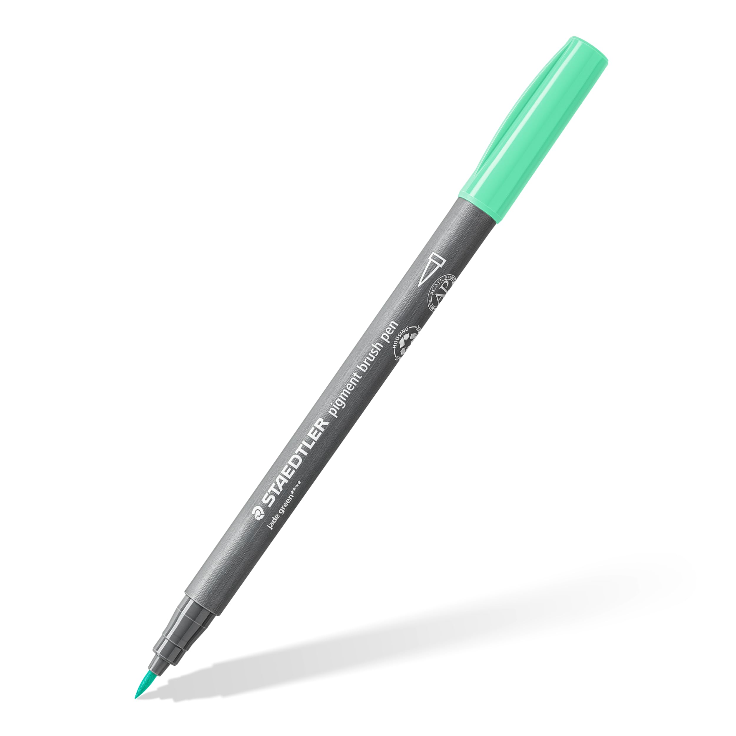 STAEDTLER 371-506 Pigment Arts Brush Pen - Jade Green (Box of 10)