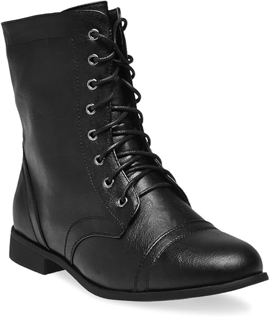 Wet Seal Women's LaceUp Combat Boots Wide Width 8 Black