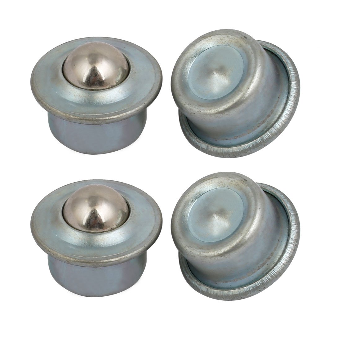 Sourcingmap 15mm Dia Metal Flange Mount Ball Transfer Bearing Unit Conveyor Roller 4Pcs