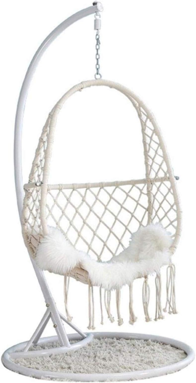 ZHJIUXING SF Swing hammock chair,Cradle Chair Indoor Girl Hanging Basket Balcony Bedroom Hanging Chair Heavy swing hammock chair, White, 105x195cm