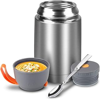 iKALULA Thermobehälter, Thermobehälter für Essen 650ml Edelstahl Speisebehälter Babybrei Isolierbehälter mit Löffel Warmhaltebox Speisegefäß Thermo Gefäß Bleiben Heiß & kalt für Babynahrung, Camping