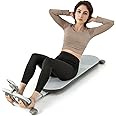 SPORFIT Compact Sit Up Bench, Multi-Functional Flat Bench for Abdominal Muscles Core Strength Training, Adjustable Length & 3-Position Rollers, Folding Abs Workout Equipment for Home Gym Fitness