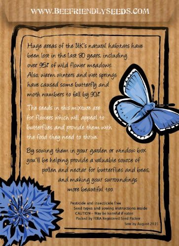 Butterfly-Friendly Wild Flower Seeds, —————- Beautiful Flowers in Many Colours, Great Gardener Gift. Over 1000 Seeds Per Packet, RHS Perfect for Pollinators Certified Mix. - Image 3