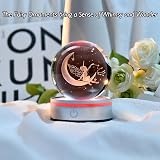 IFOLAINA 3D Moon Fairy Crystal Ball K9 Glass Paperweight Gift view 7