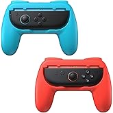 FASTSNAIL Grips for Nintendo Switch 2 (2025) for Joy-Con 2, Wear-Resistant & Anti-Slip Switch 2 Controllers Grips Handle Kit, Switch Holder Accessories for JoyCon 2 (Red,Blue)