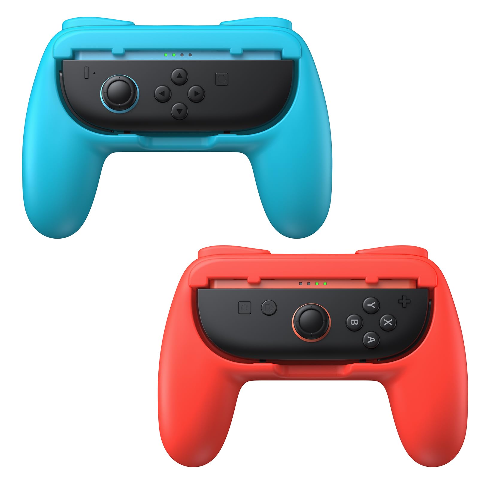 FASTSNAIL Grips for Nintendo Switch 2 (2025) for Joy-Con 2, Wear-Resistant & Anti-Slip Switch 2 Controllers Grips Handle Kit, Switch Holder Accessories for JoyCon 2 (Red,Blue)