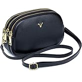 Dgffan Small Crossbody Bags Genuine Leather Shoulder Handbags Trendy Design Cellphone Purses for Women and Girls